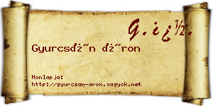 Gyurcsán Áron névjegykártya