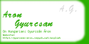 aron gyurcsan business card